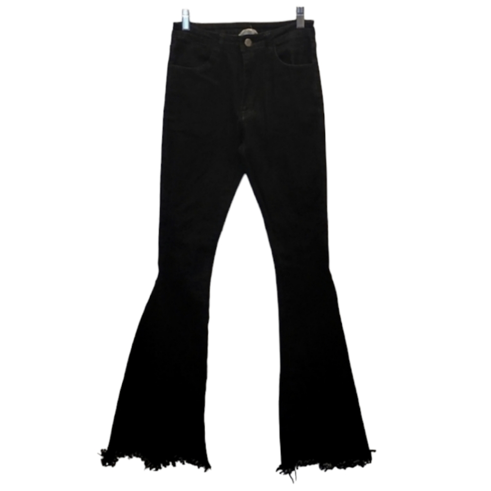 Altered state black high rise super flare bell bottom jeans size small.